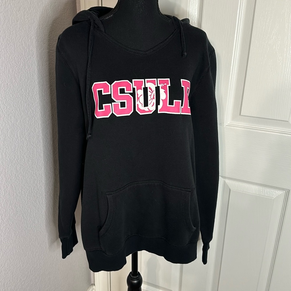 CSULB Sweatshirt Black with Pink Floral Design - Size XXL